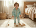 LOMEE mint-green printed kids' night suit, lifestyle view